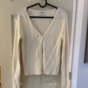 Old Navy Women's Cream Button-Up Cardigan